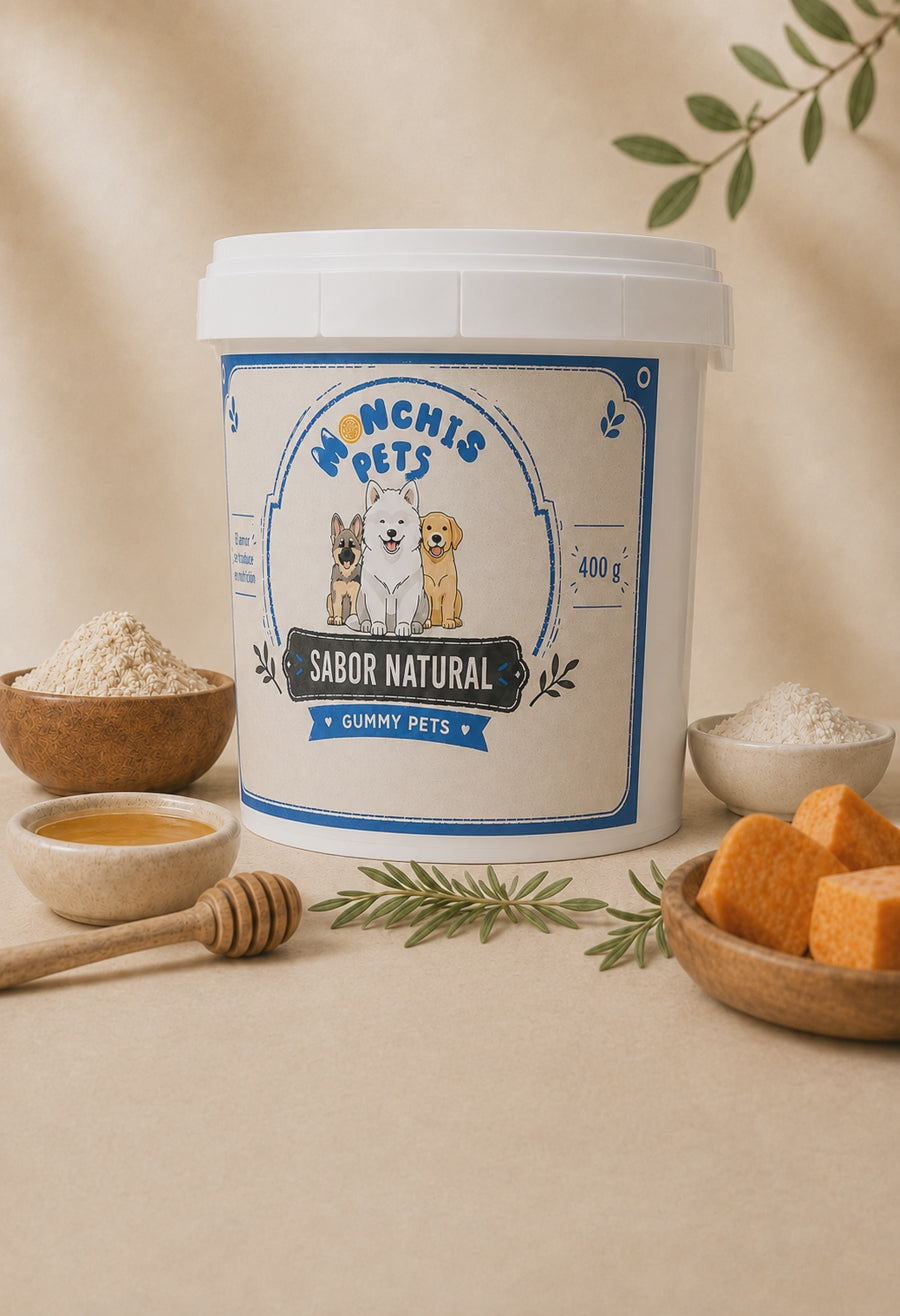 Balde de gomas de colágeno sabor natural